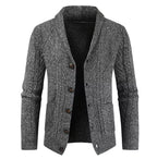 Men's Sweater Cardigan – Button Down V-Neck Cable Knit