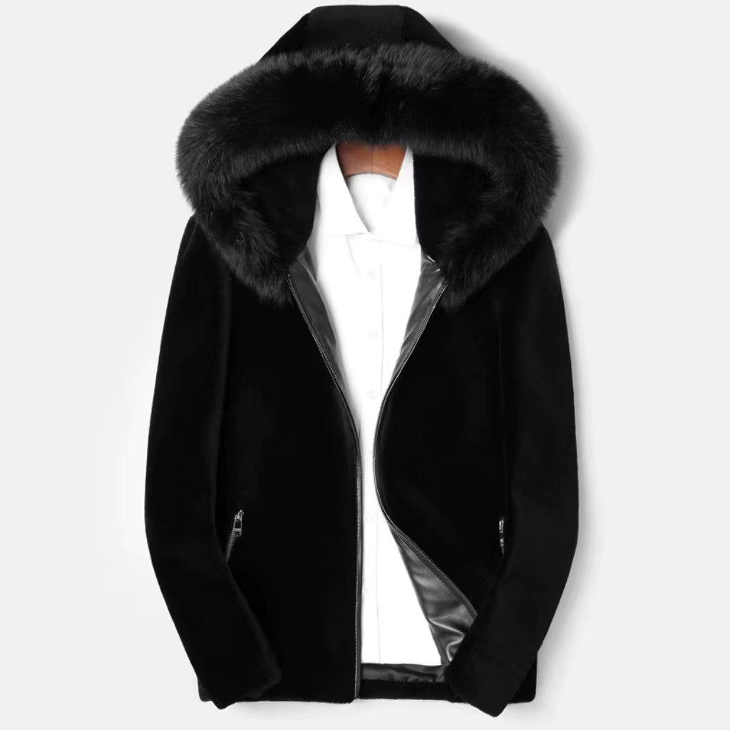 Men's Natural Fox Fur Coat