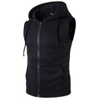 Julian's Menswear S Black Men's Sleeveless Hoodie Vest: Lightweight sleeveless hoodie for casual style and comfort