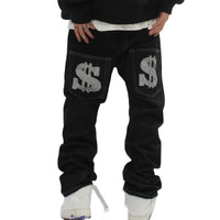Julian's Menswear | Men's Straight Leg enzyme Washed Denim Jeans - Mid-Weight Cotton Blend