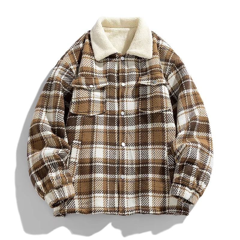 Julian's Menswear 3XL Brown Men's Casual Insulated Winter Jacket with Windproof Polyester-Cotton Shell and Plush Cotton Fill