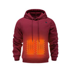 Men's USB Electric Heated Fleece Hoodie - 5-Zone Heating in 4 Colors