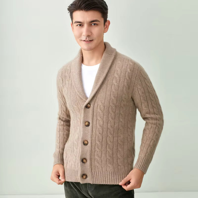Men's Cashmere Wool V-Neck Sweater for Lasting Warmth & Style, Black/Gray/Camel, Sizes M-2XL Julian's Menswear