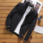 Julian's Menswear M Black Men's Casual Cotton Zip-up Jacket - Versatile Casual Style, Reinforced Stitching for Durability