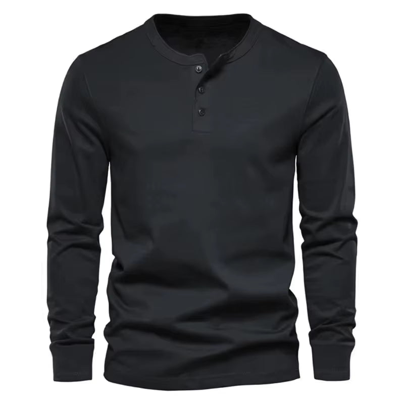 Julian's Menswear M Black Men's Casual Long Sleeve Shirt: Breathable Polyester-Cotton Blend, Slim-Fit, 6 Colors, Sizes M-3XL