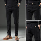 Julian's Menswear M Black Men's Cotton Straight-Leg Chinos s - Heavyweight Chinos for Smart-Casual Wear