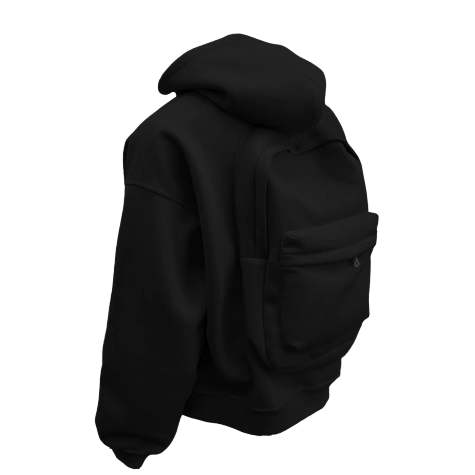 Men's Black Heavyweight Cotton Zip-Up Hoodie | Julian's Menswear