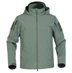 Julian's Menswear S Black Men's Hooded Waterproof Softshell Jacket with Polyester Fleece Lining - Green and Black, S to 4XL