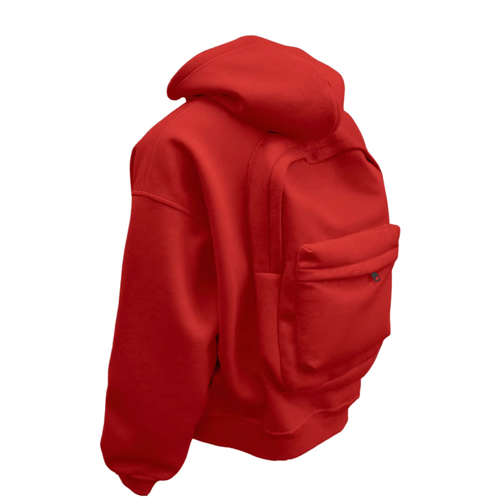 Men's Red Heavyweight Cotton Zip-Up Hoodie | Julian's Menswear
