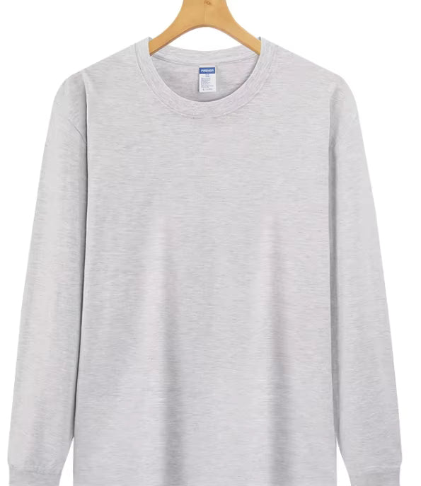 Julian's Menswear S Mist Gray Men's 260g Cotton Long Sleeve Shirt - Breathable Cotton Shirt