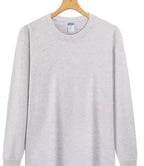 Julian's Menswear S Mist Gray Men's 260g Cotton Long Sleeve Shirt - Breathable Cotton Shirt