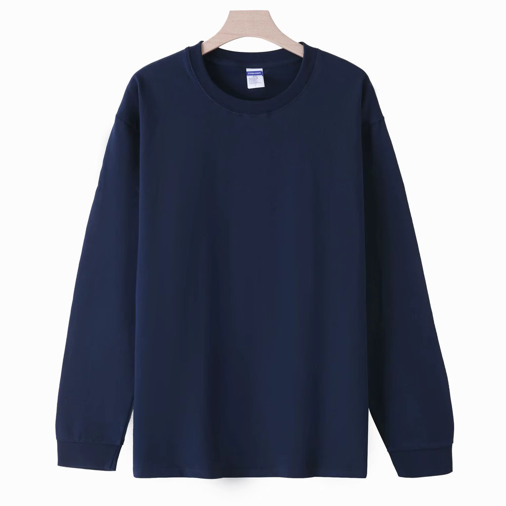 Julian's Menswear S Navy Men's 260g Cotton Long Sleeve Shirt - Breathable Cotton Shirt