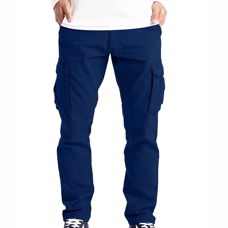 Men's Casual Navy Blue Cotton Cargo Pants