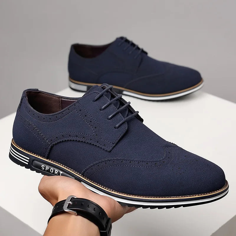 Men's Navy Blue Casual Low-Top Shoes - Julian's Menswear