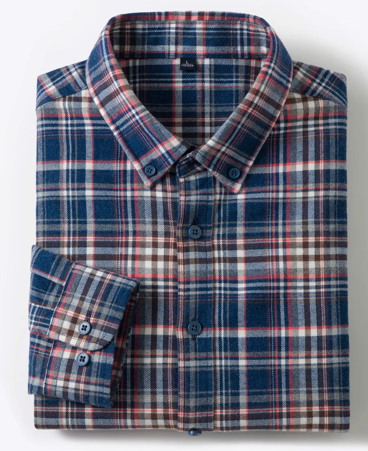 Men's Plaid Long Sleeve Shirt — Smart Casual Cotton Shirt for Men