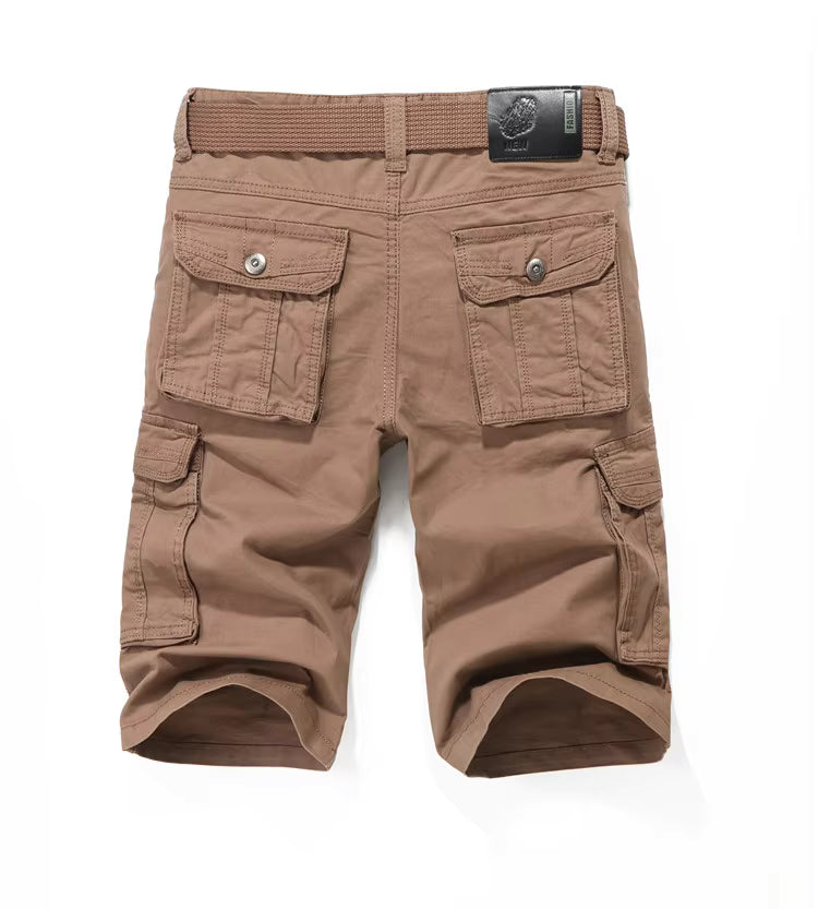 Men's Light Brown Cotton Cargo Shorts - Julian's Menswear