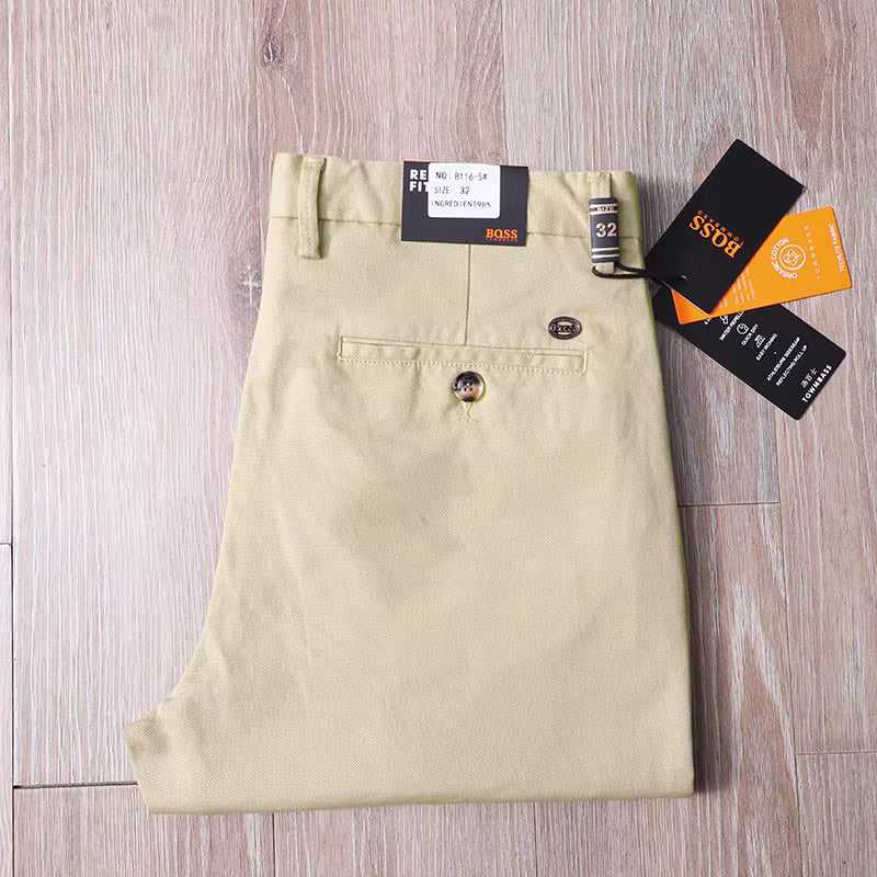 Julian's Menswear 31 Tan Men's Cotton Blend Chino Pants - Versatile and Comfortable for Effortless Style