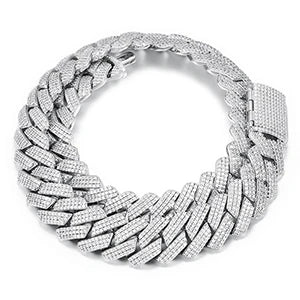 Fashion Hip Hop Jewelry 20mm Gold Plated Brass AAAAA CZ Diamond Luxury Iced Out Heavy Cuban Link Chain Necklace for Men