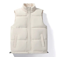 Julian's Menswear Men's Casual Windproof Padded Half-Zip Bomber Vest - Waterproof Padded Layer