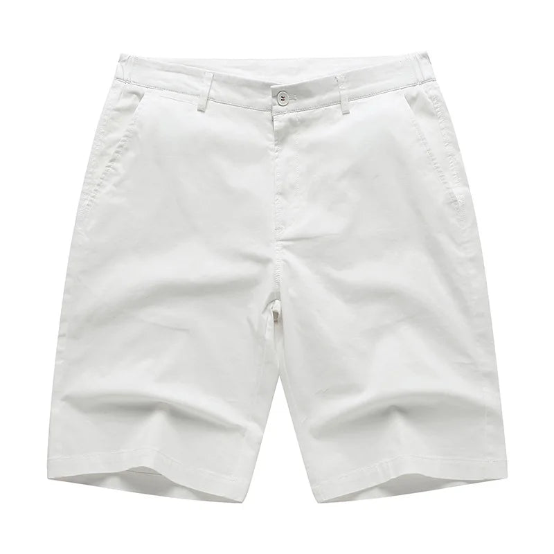 Men's White Casual Cotton Bermuda Shorts - Julian's Menswear