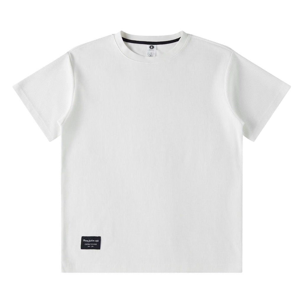 S White Men's Heavyweight 280GSM Waffle Knit Tee - All-Day Comfort & Retro Style Julian's Menswear