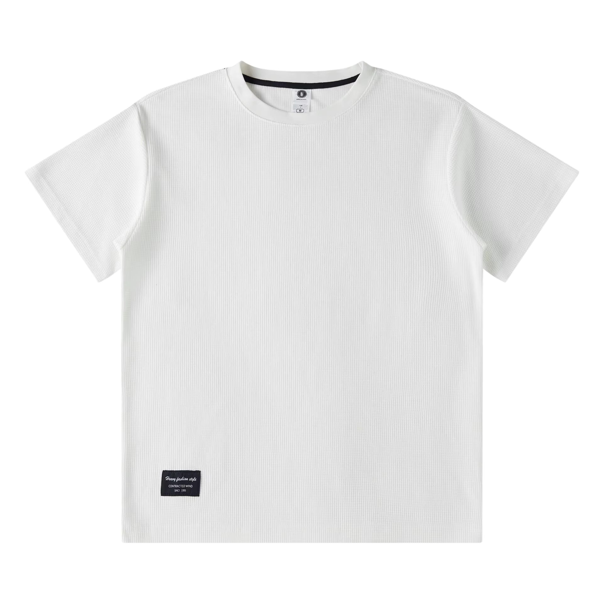 White Heavyweight Waffle Knit Tee