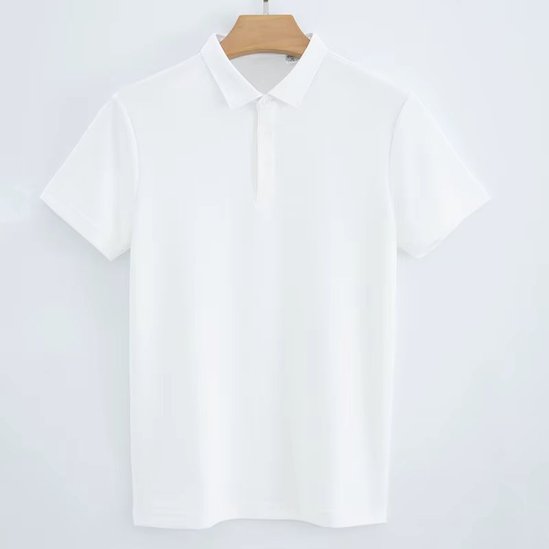 Julian's Menswear S White Men's 230GSM Casual Cotton Polo Shirt - Classic Smart-Casual Style in 9 Colors, S-5XL