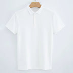 Julian's Menswear S White Men's 230GSM Casual Cotton Polo Shirt - Classic Smart-Casual Style in 9 Colors, S-5XL