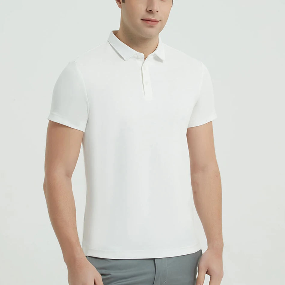 Men's White Casual Cotton Polo Shirt - Julian's Menswear