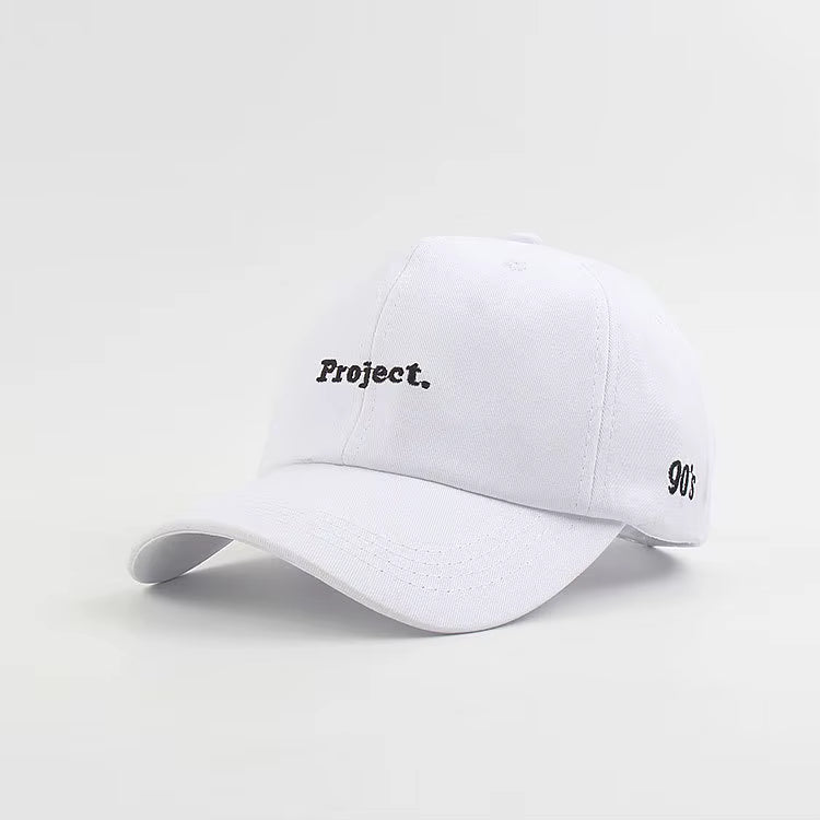 Julian's Menswear - One Size White Men's 90s Style Adjustable Cap - Classic Curved Brim Hat