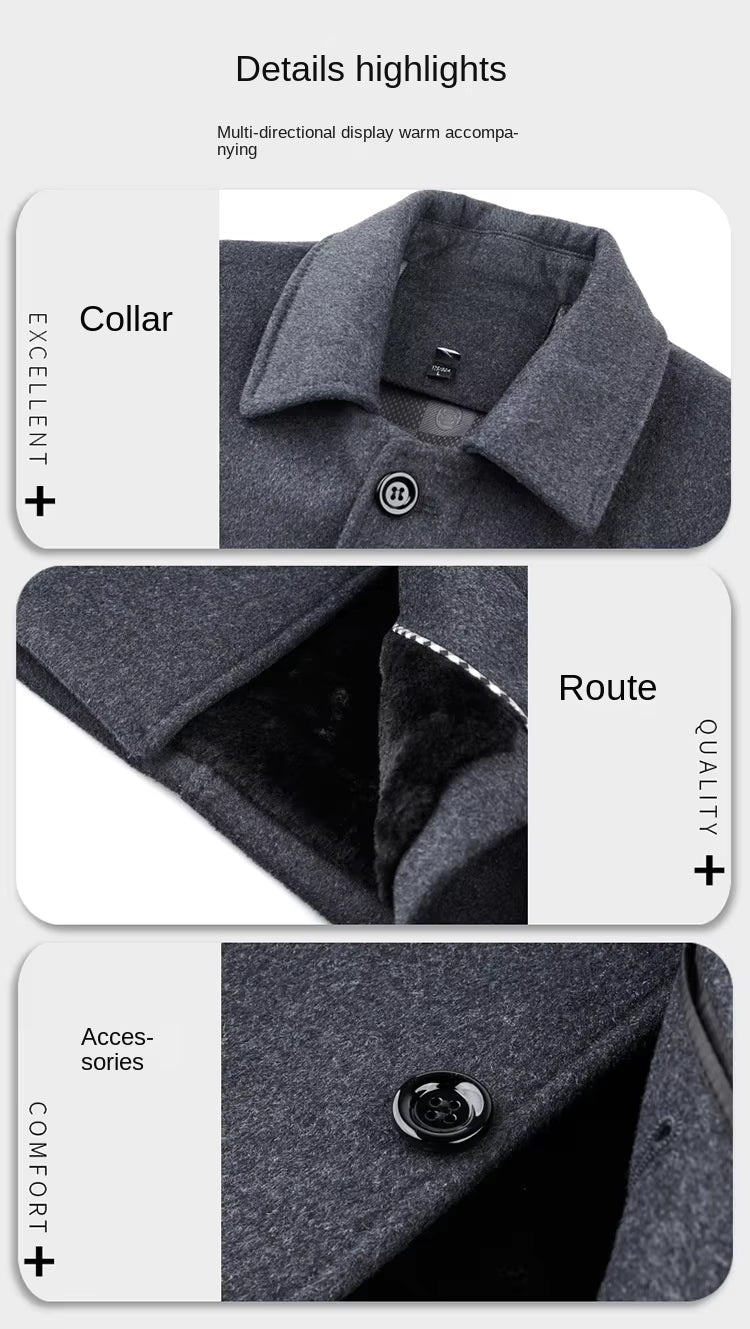 Julian's Menswear M Gray Men's Wool Blend Casual Winter Coat