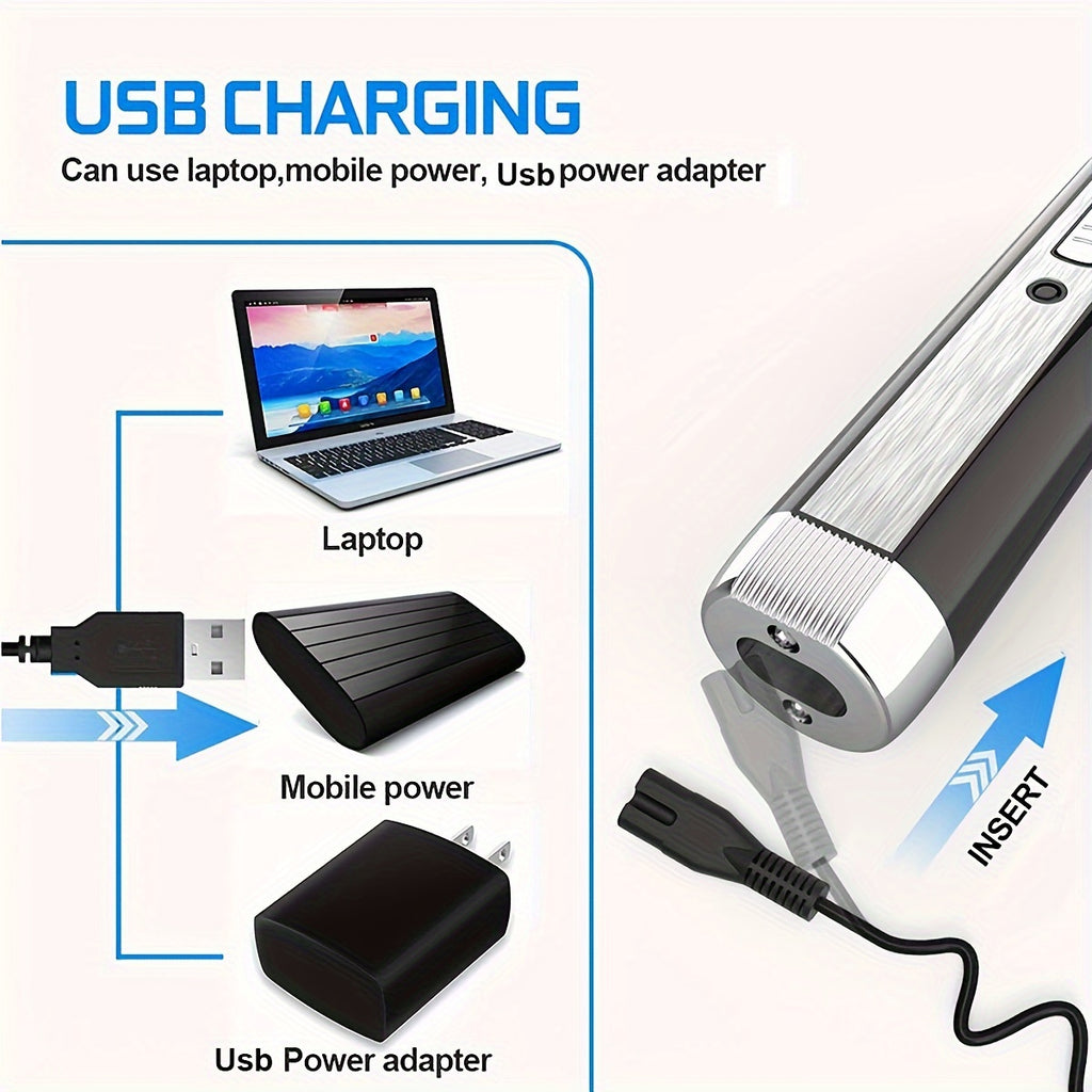 4-in-1 Men's Grooming Kit - Rechargeable Multi-Purpose Hair Removal, Eyebrow Shaper, Mustache Styler, Personal Electric Shaver, USB Charging, Durable, Easy Clean, Perfect Gifts For Men, Father's Day Gift