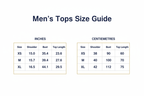 Men's Tops Size Guide