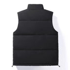 Julian's Menswear Men's Windproof Padded Half-Zip Vest - Waterproof Padded Layer - White & Black, Sizes M-5XL