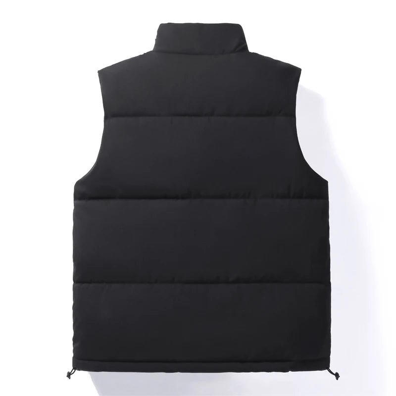Julian's Menswear Men's Windproof Padded Half-Zip Vest - Waterproof Padded Layer - White & Black, Sizes M-5XL
