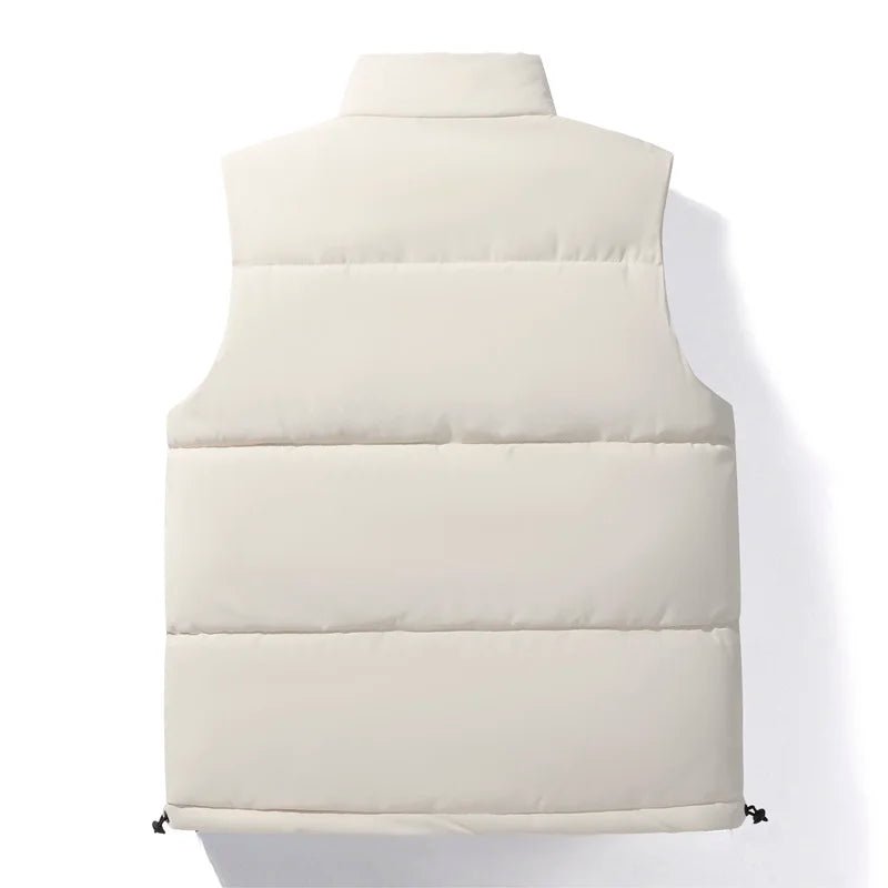 Julian's Menswear Men's Windproof Padded Half-Zip Vest - Waterproof Padded Layer - White & Black, Sizes M-5XL