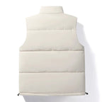Julian's Menswear Men's Windproof Padded Half-Zip Vest - Waterproof Padded Layer - White & Black, Sizes M-5XL