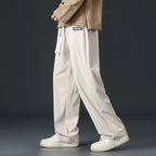 Julian's Menswear Men's Wide-Leg Corduroy Pants in Beige, Dark Gray, and Black — Stay stylish and comfortable all day!