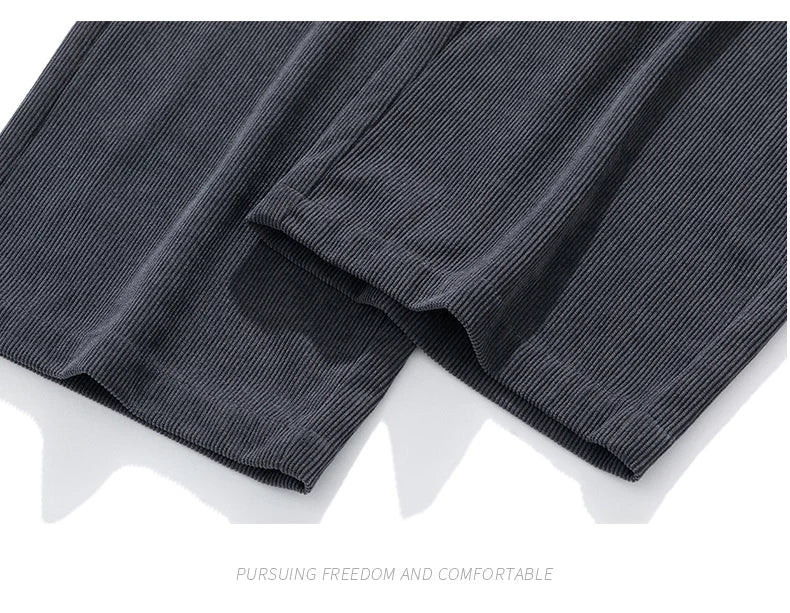 Julian's Menswear Men's Wide-Leg Corduroy Pants in Beige, Dark Gray, and Black — Stay stylish and comfortable all day!