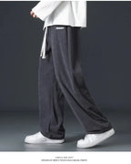 Julian's Menswear Men's Wide-Leg Corduroy Pants in Beige, Dark Gray, and Black — Stay stylish and comfortable all day!