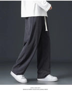 Julian's Menswear Men's Wide-Leg Corduroy Pants in Beige, Dark Gray, and Black — Stay stylish and comfortable all day!