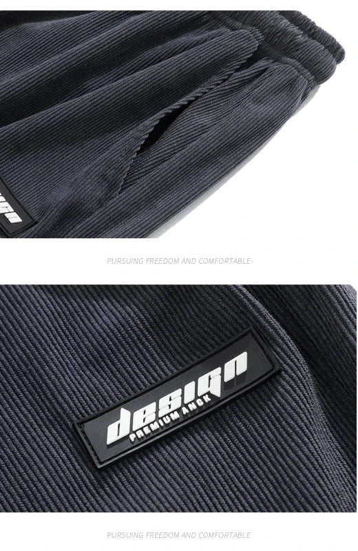 Julian's Menswear Men's Wide-Leg Corduroy Pants in Beige, Dark Gray, and Black — Stay stylish and comfortable all day!