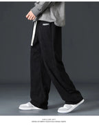 Julian's Menswear Men's Wide-Leg Corduroy Pants in Beige, Dark Gray, and Black — Stay stylish and comfortable all day!