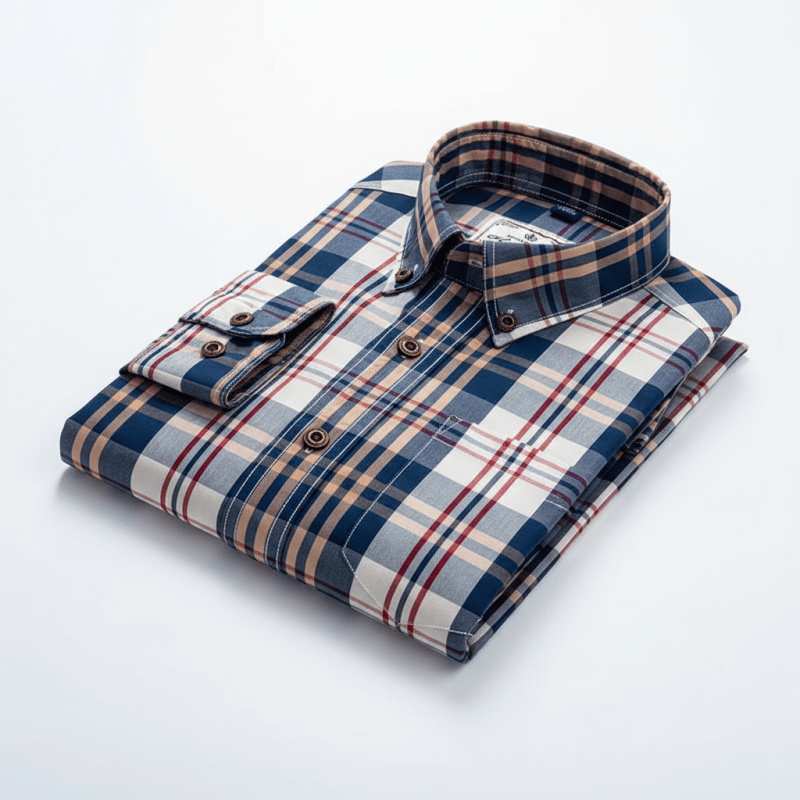 Julian's Menswear 38 Lavender Men's Cotton Plaid Casual Shirt: Smart and Stylish 100% Satin Weave, Versatile Colours