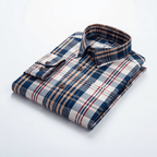 Julian's Menswear 38 Lavender Men's Cotton Plaid Casual Shirt: Smart and Stylish 100% Satin Weave, Versatile Colours