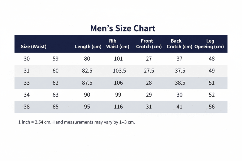Size chart