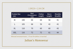 Men's Cashmere Wool V-Neck Sweater | Size Chart | Julian's Menswear