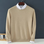 Julian's Menswear Men's Cashmere O-Neck Pullover Sweater- Ultimate Comfort & Style