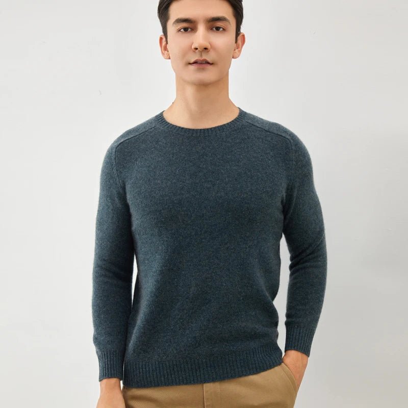 Julian's Menswear Men's Cashmere O-Neck Pullover Sweater- Ultimate Comfort & Style