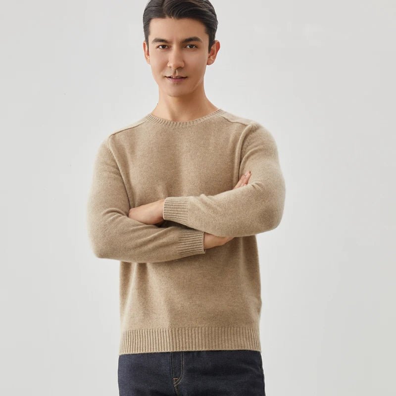 Julian's Menswear Men's Cashmere O-Neck Pullover Sweater- Ultimate Comfort & Style